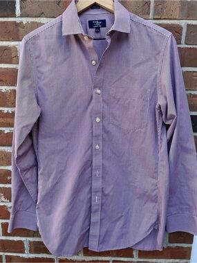 Thompson by J Crew Purple Check Long-Sleeve Dress Shirt